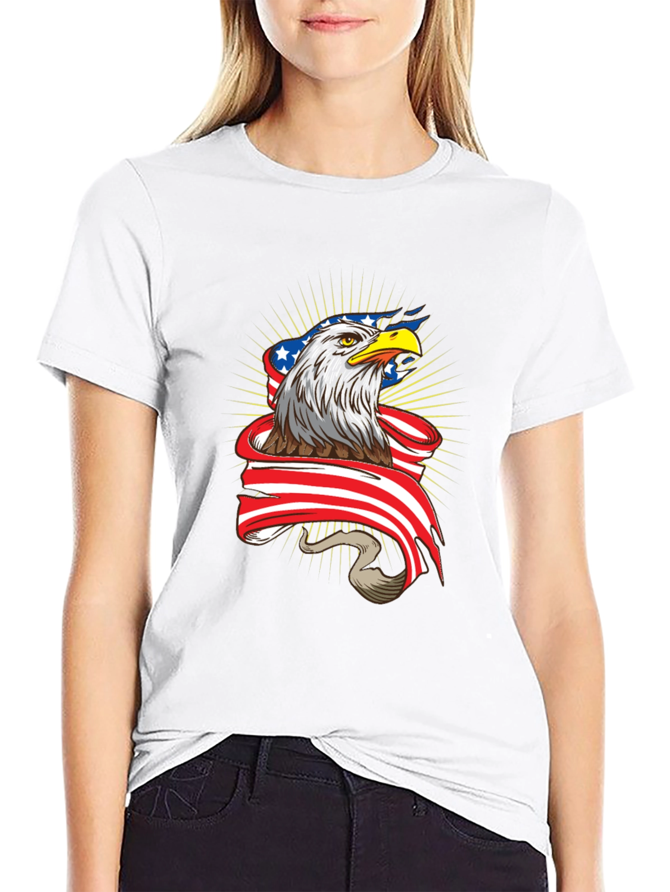 American Pride Eagle Graphic Tee - Black