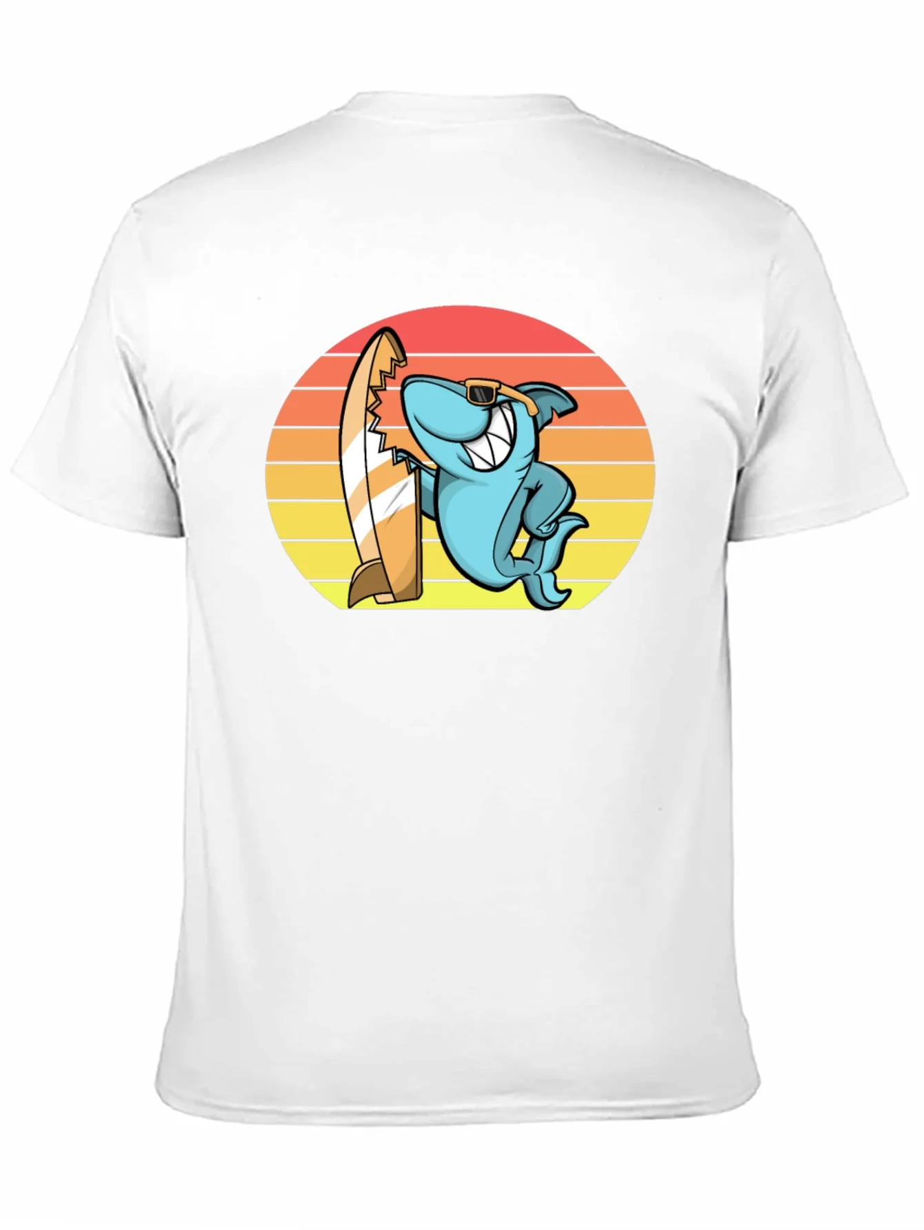 Cool Shark Surfer Graphic Tee - Black T-Shirt