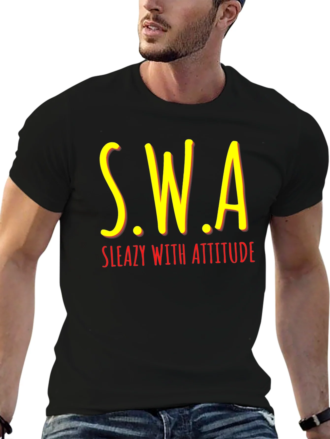 S.W.A Sleazy With Attitude Black T-Shirt