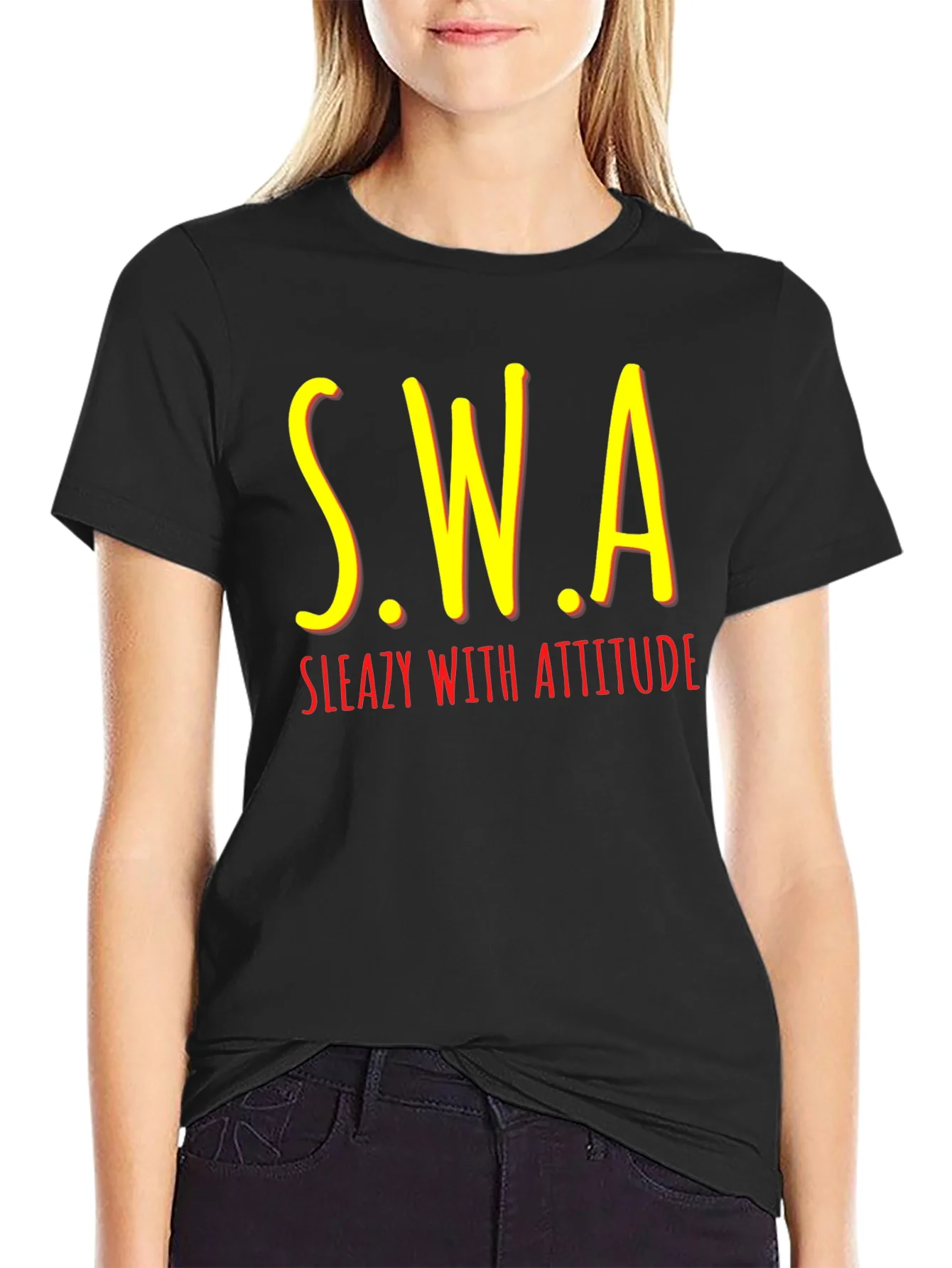 S.W.A Sleazy With Attitude Black T-Shirt