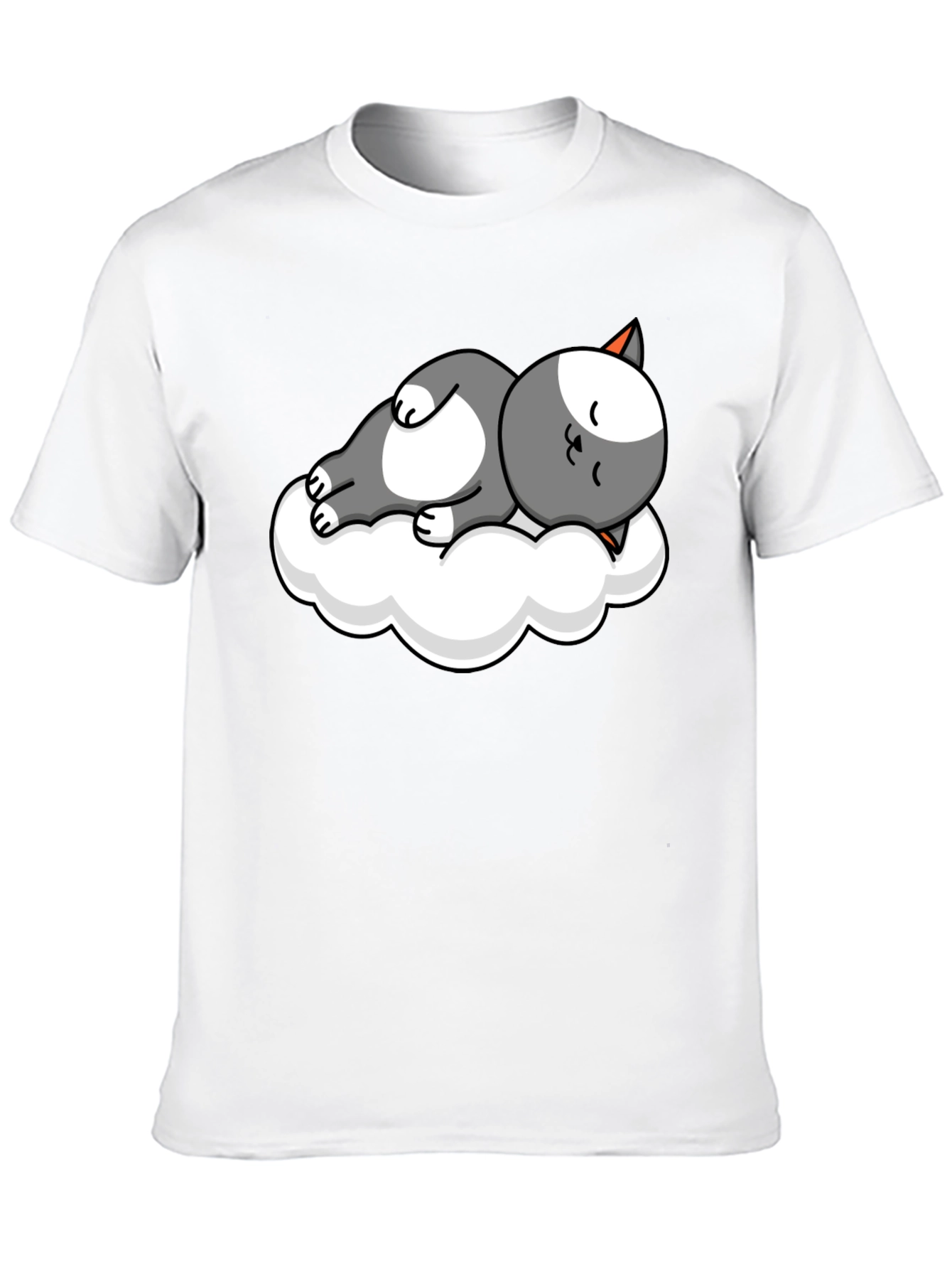 Cute Cat Cloud Nap T-Shirt - Soft Cotton Tee