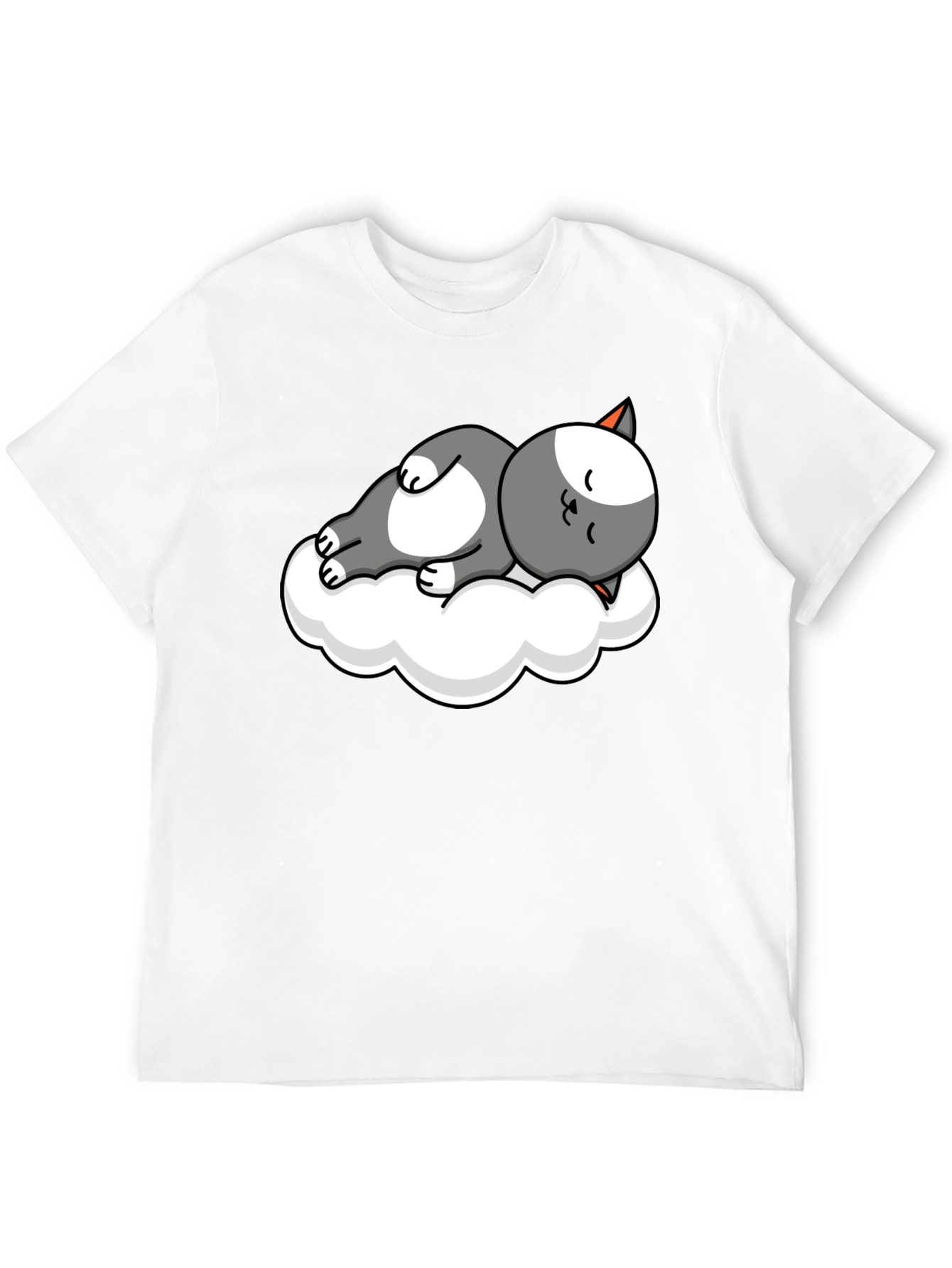 Cute Cat Cloud Nap T-Shirt - Soft Cotton Tee