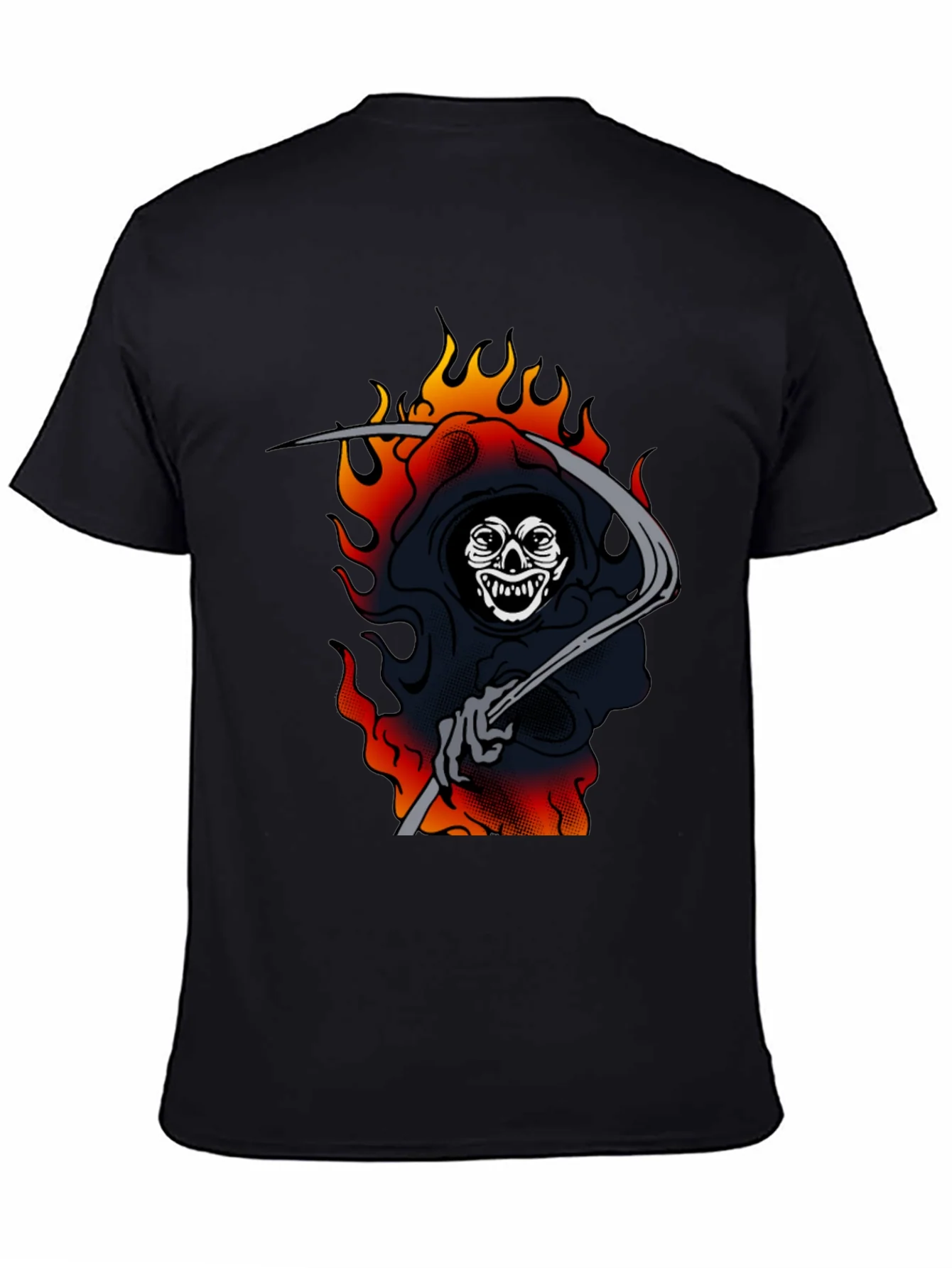 Grim Reaper Graphic Tee - Black Cotton T-Shirt