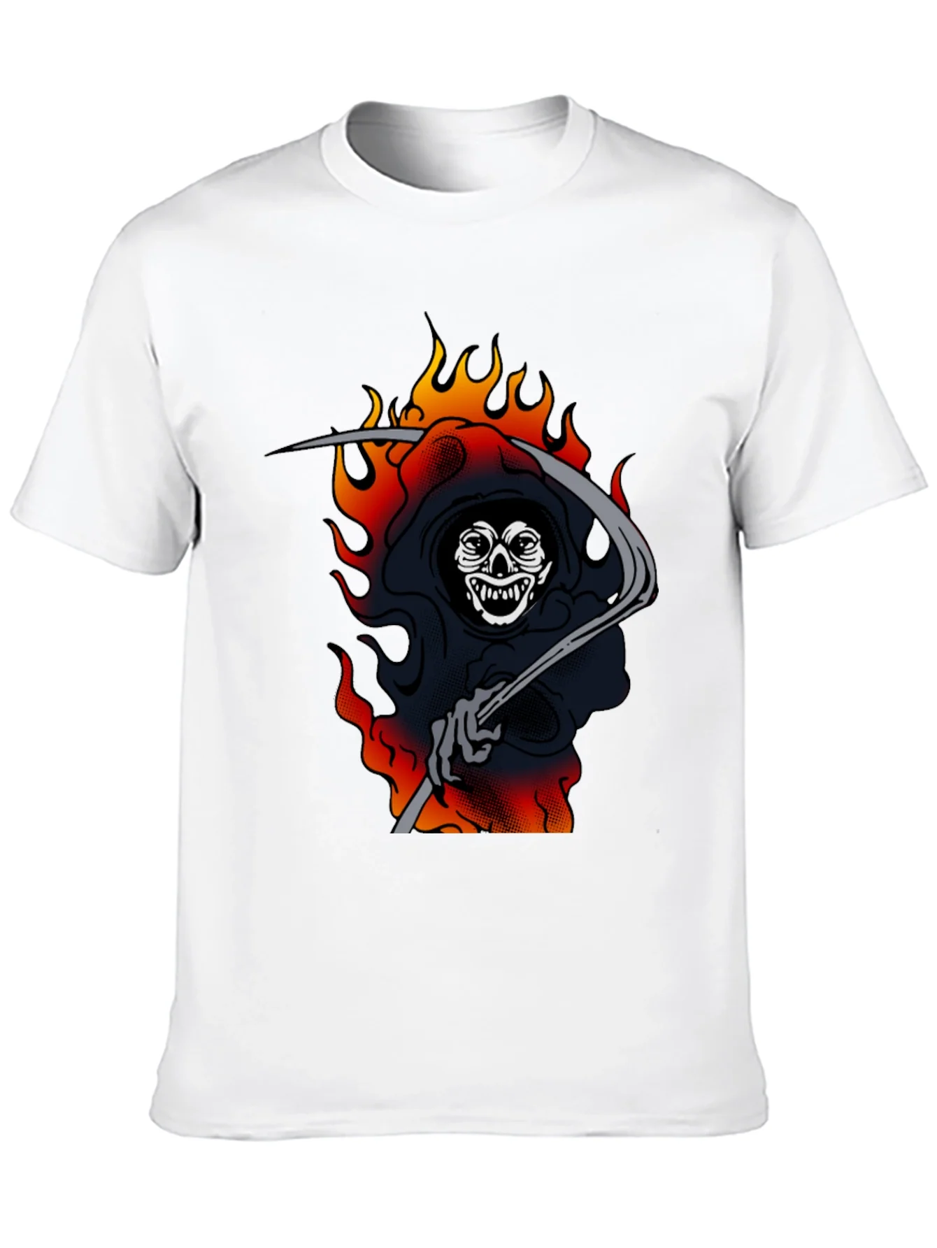 Grim Reaper Graphic Tee - Black Cotton T-Shirt