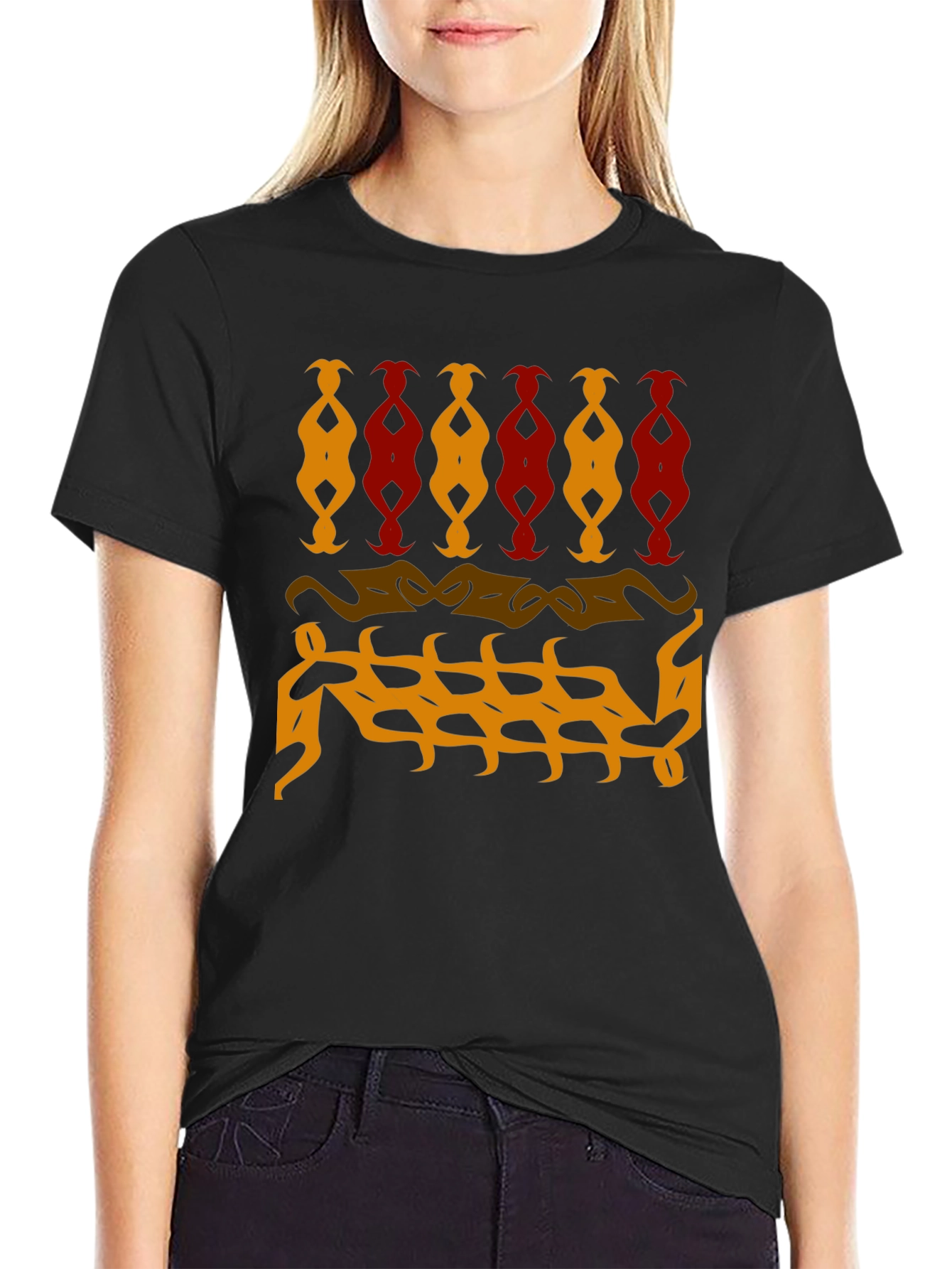 Abstract Pattern Black T-Shirt