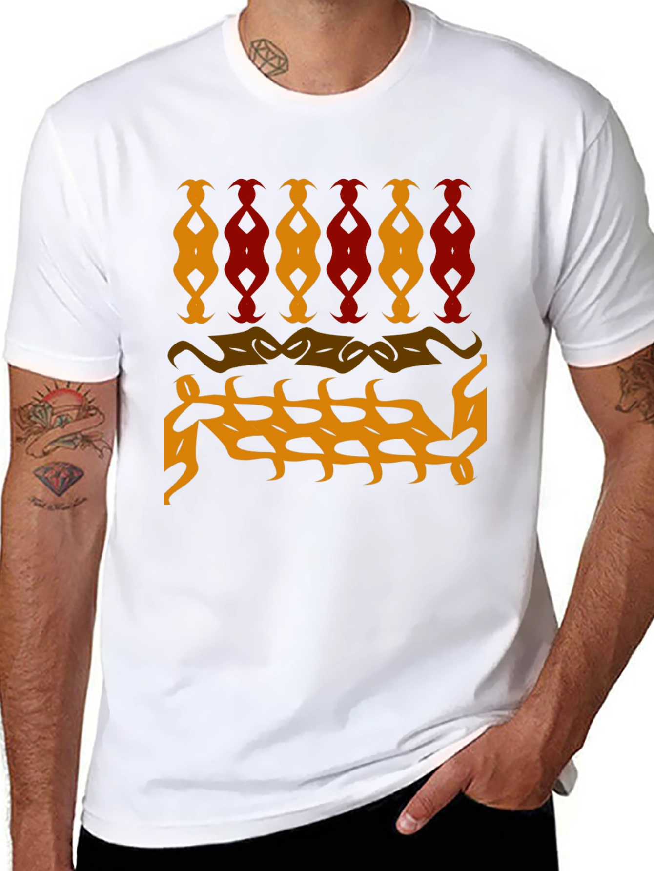 Abstract Pattern Black T-Shirt