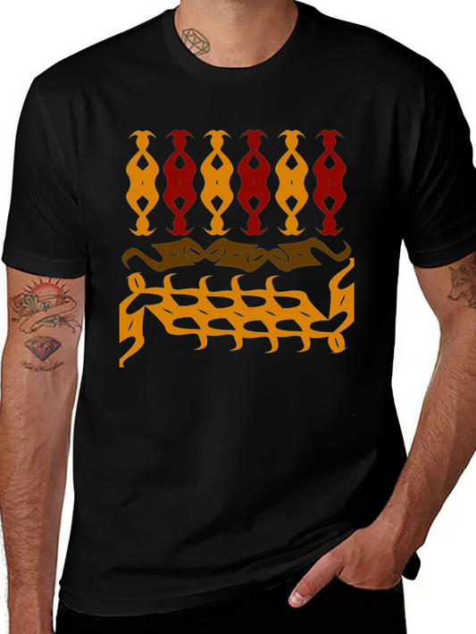 Abstract Pattern Black T-Shirt