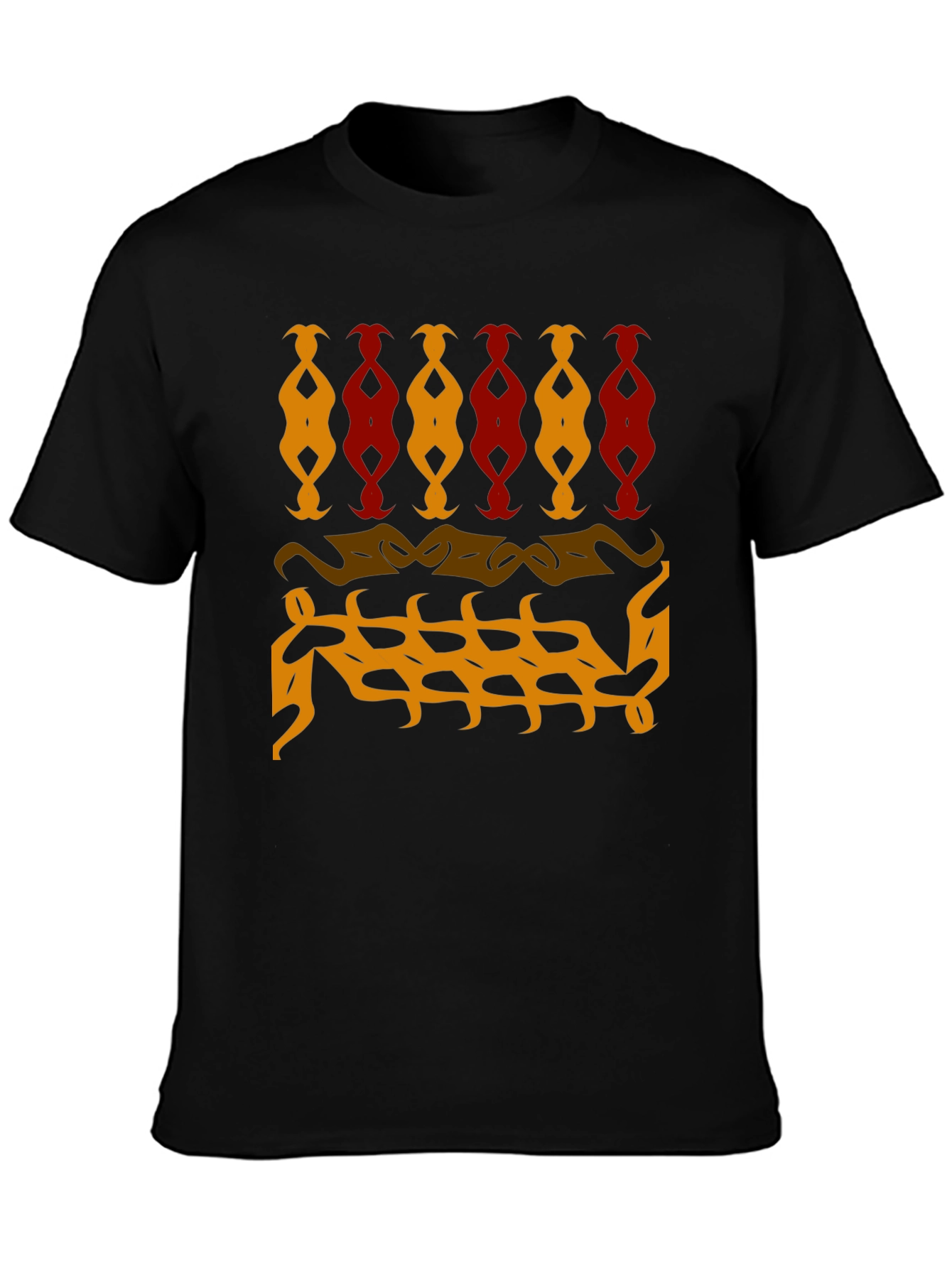 Abstract Pattern Black T-Shirt