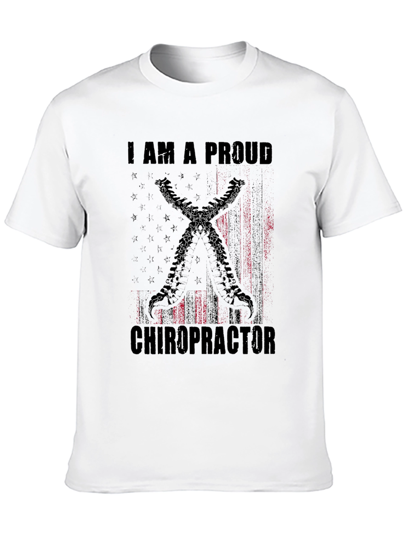 Proud Chiropractor T-Shirt - American Flag Design