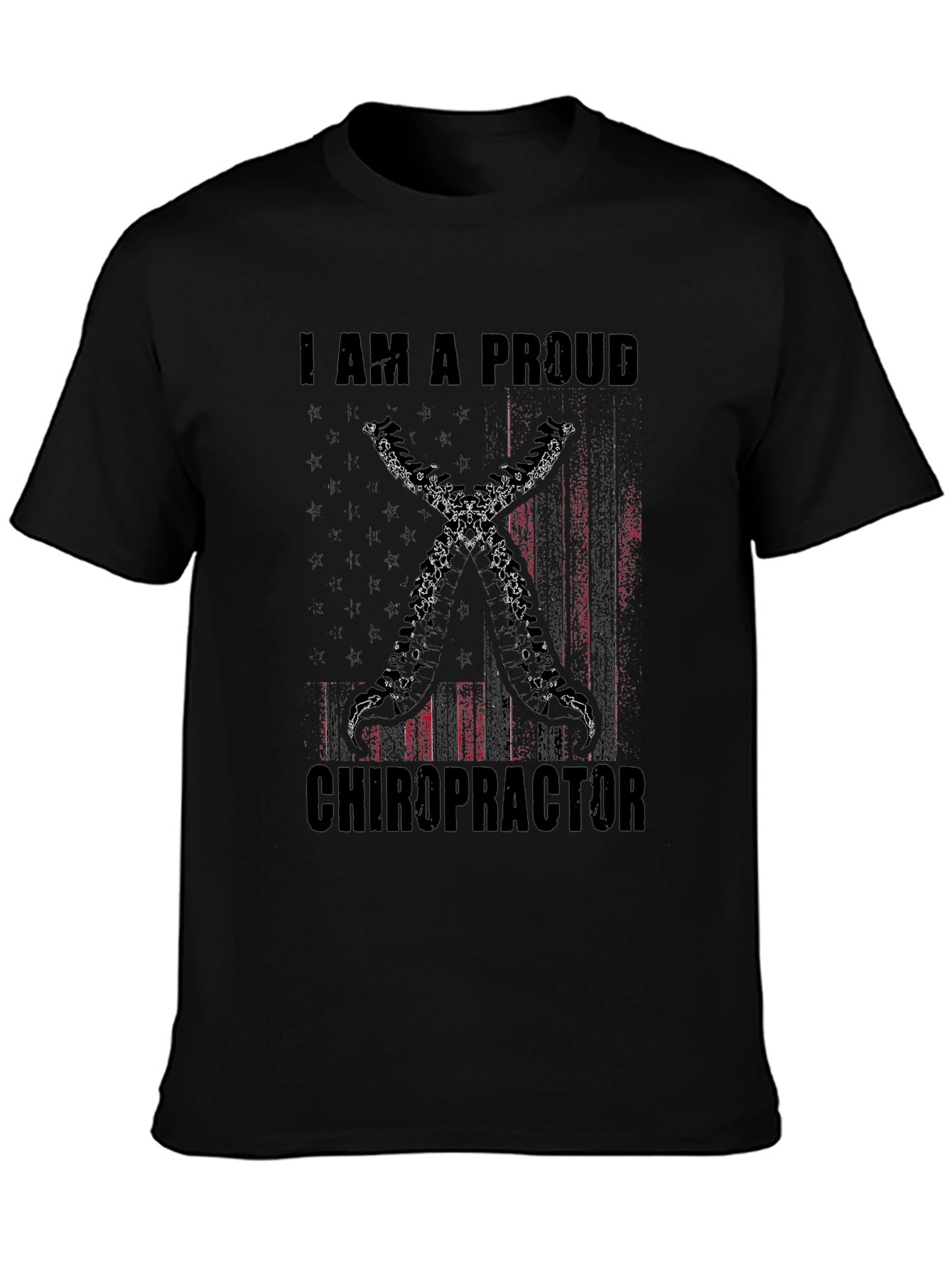 Proud Chiropractor T-Shirt - American Flag Design