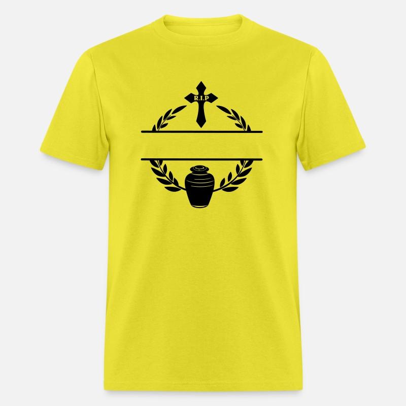 Urn and cross laurel wreath