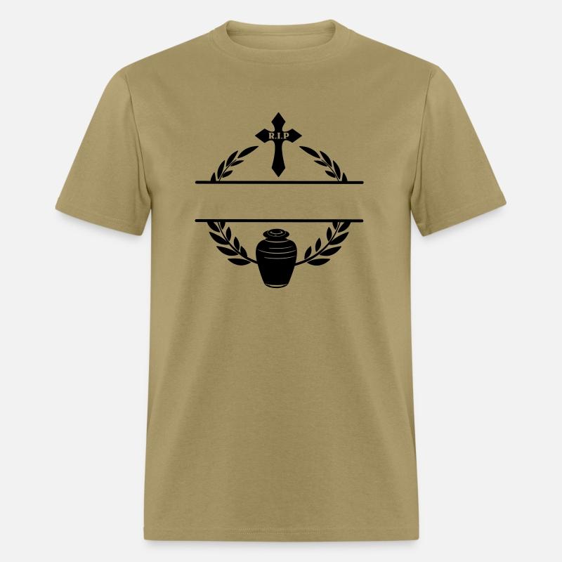 Urn and cross laurel wreath