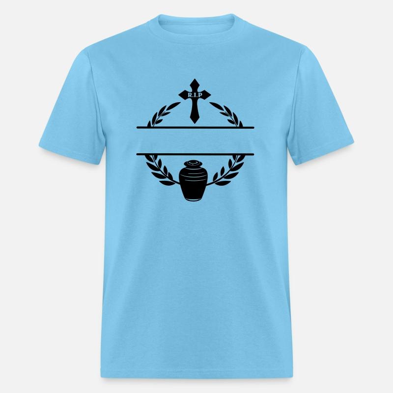 Urn and cross laurel wreath