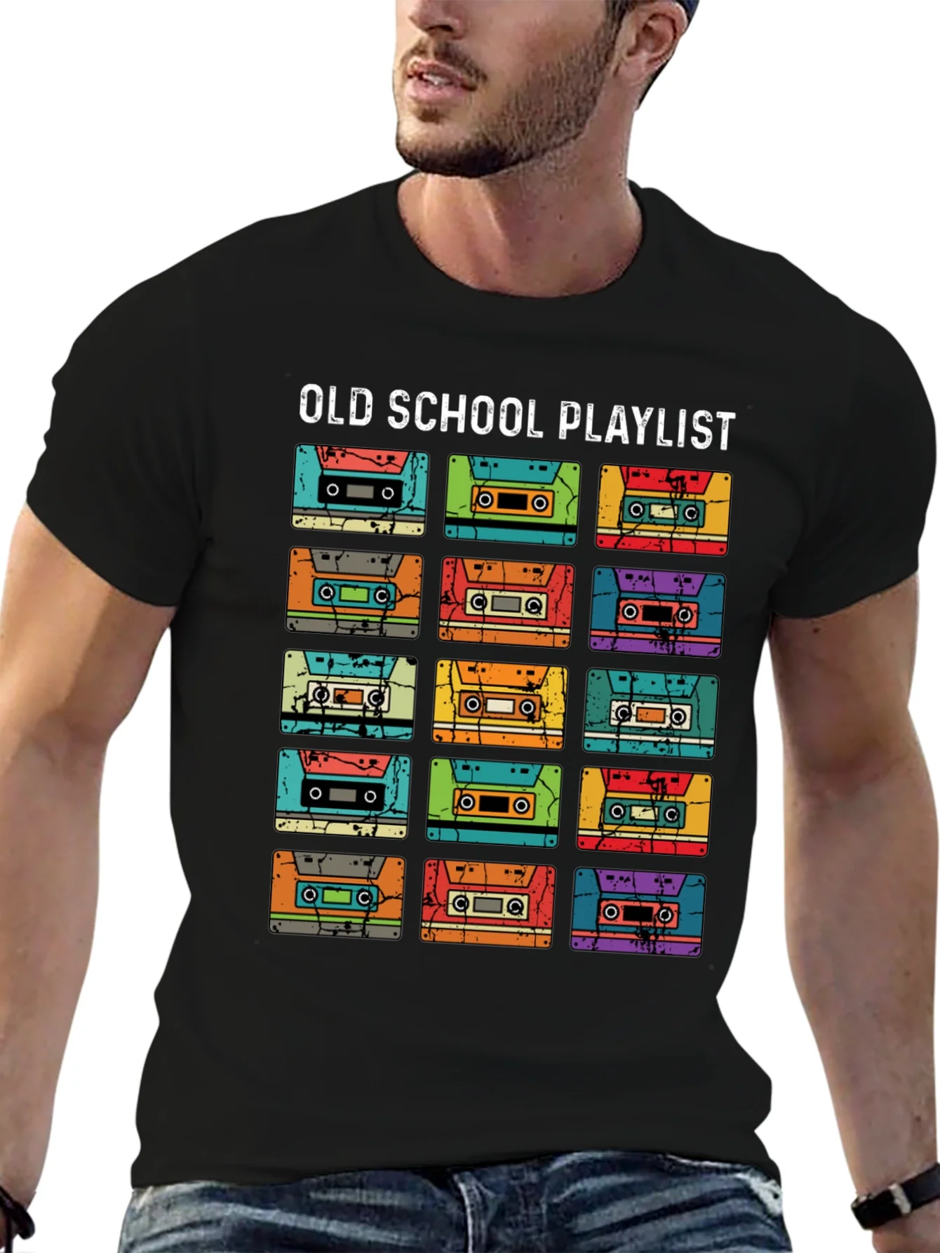 Old School Playlist Cassette Tape T-Shirt