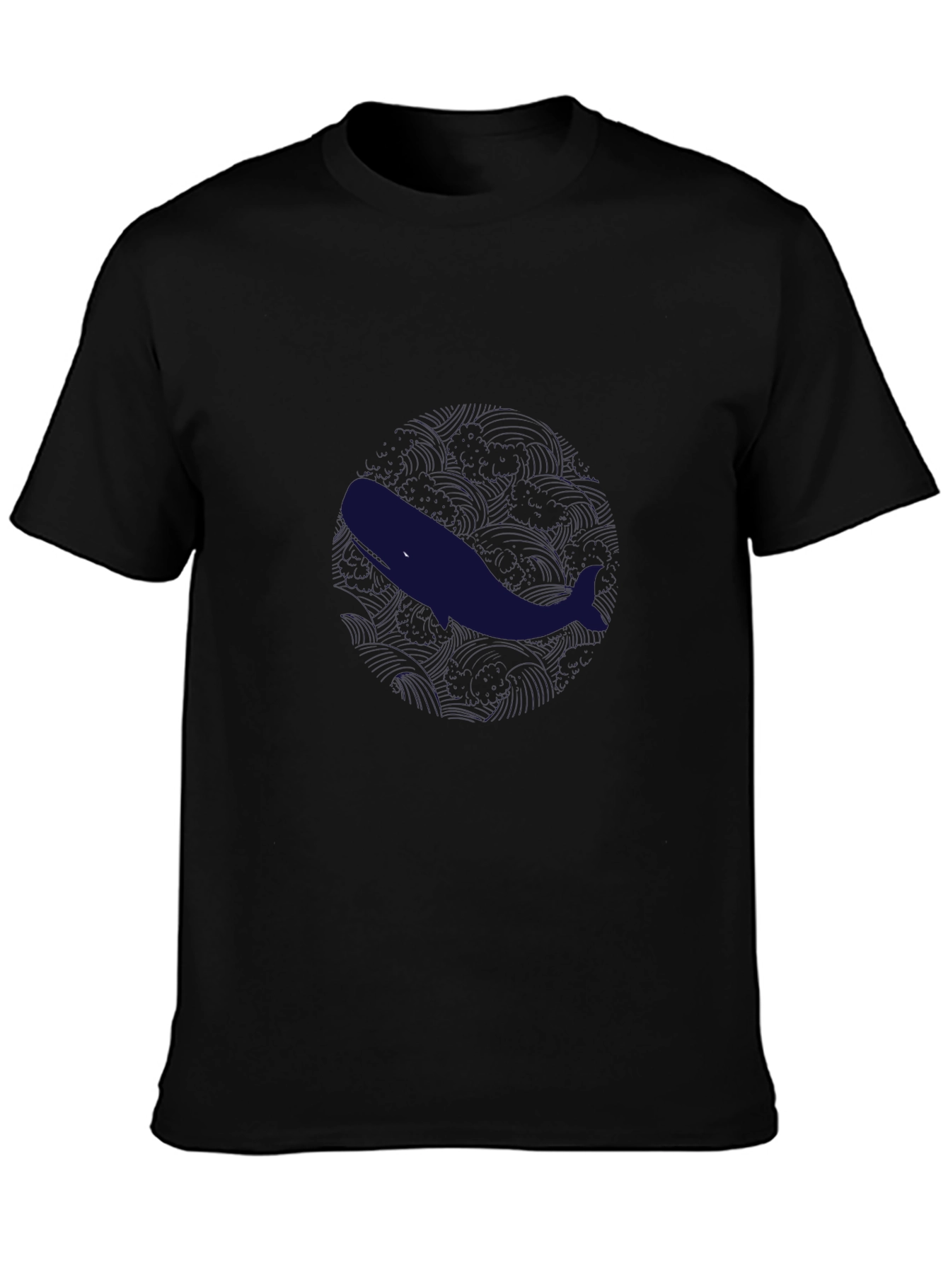 Whale Graphic Tee - Stylish Mens Black T-Shirt