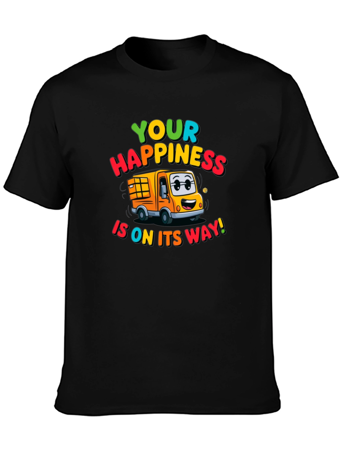 Happiness Delivery T-Shirt - Fun Cartoon Truck Tee