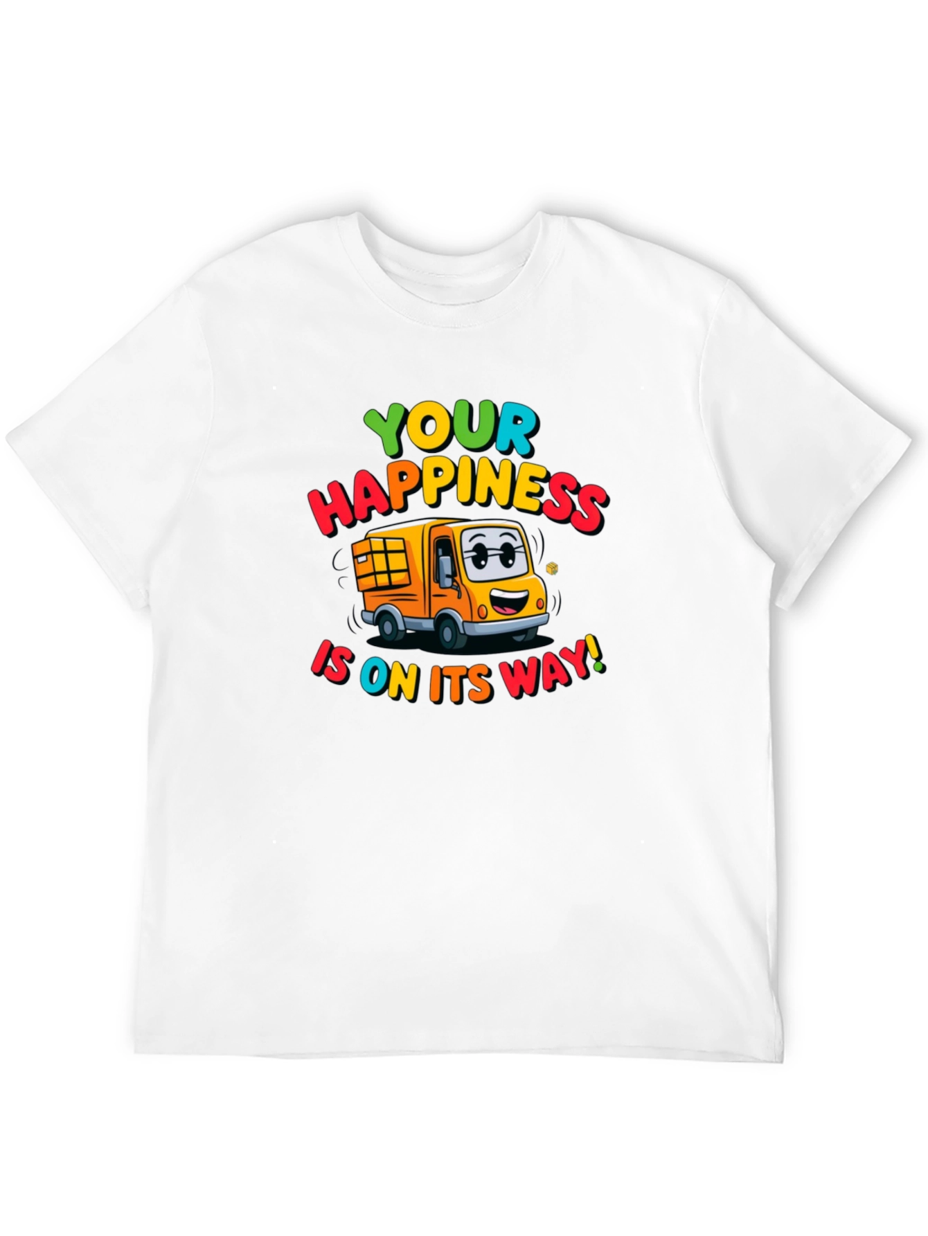Happiness Delivery T-Shirt - Fun Cartoon Truck Tee