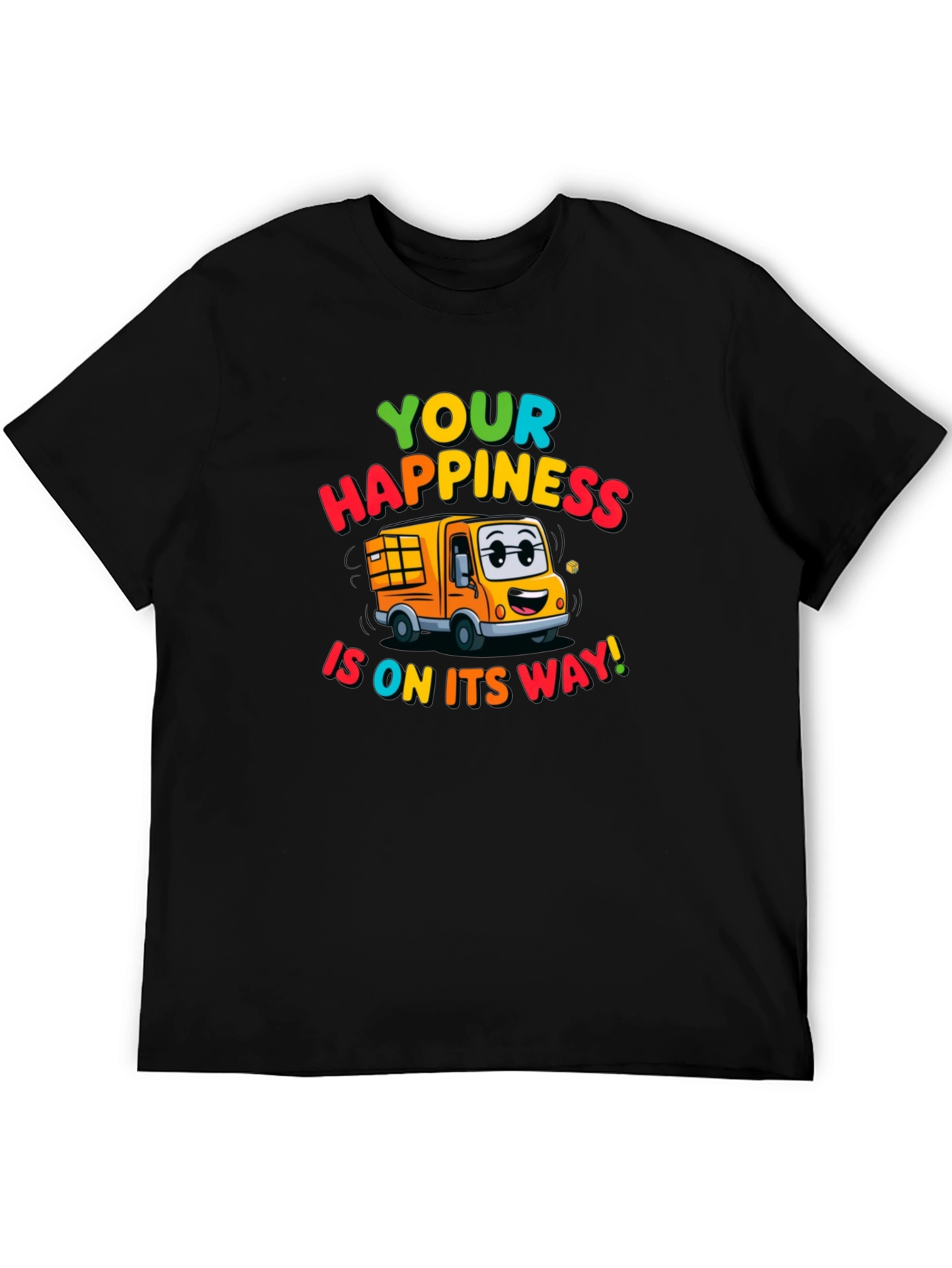 Happiness Delivery T-Shirt - Fun Cartoon Truck Tee