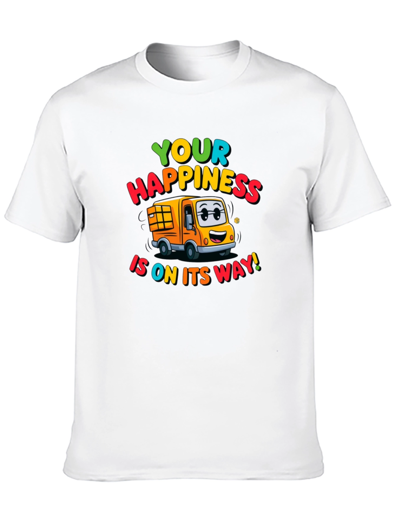 Happiness Delivery T-Shirt - Fun Cartoon Truck Tee