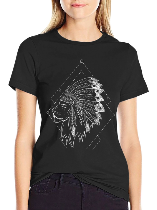 Lion Headdress Graphic Tee - Black