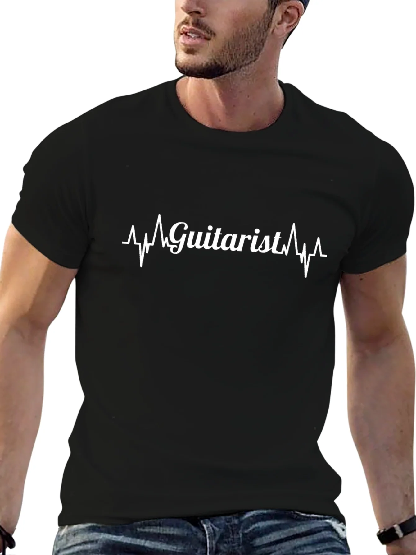 Guitarist Heartbeat Graphic Tee - Musician T-Shirt