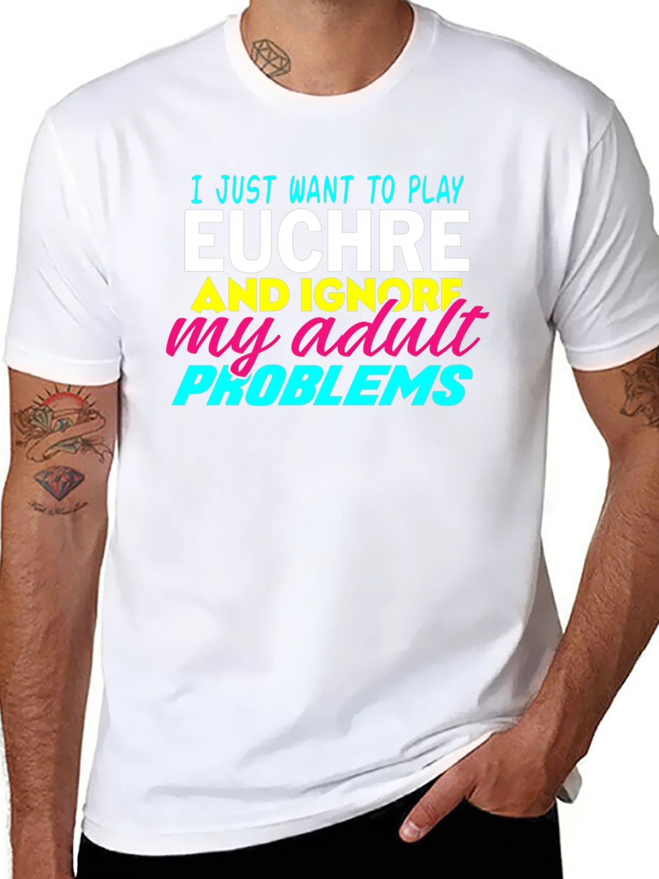 Euchre Player T-Shirt - Adult Problems Humor Tee
