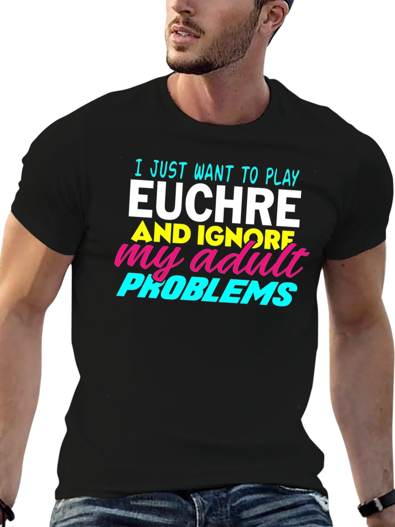 Euchre Player T-Shirt - Adult Problems Humor Tee