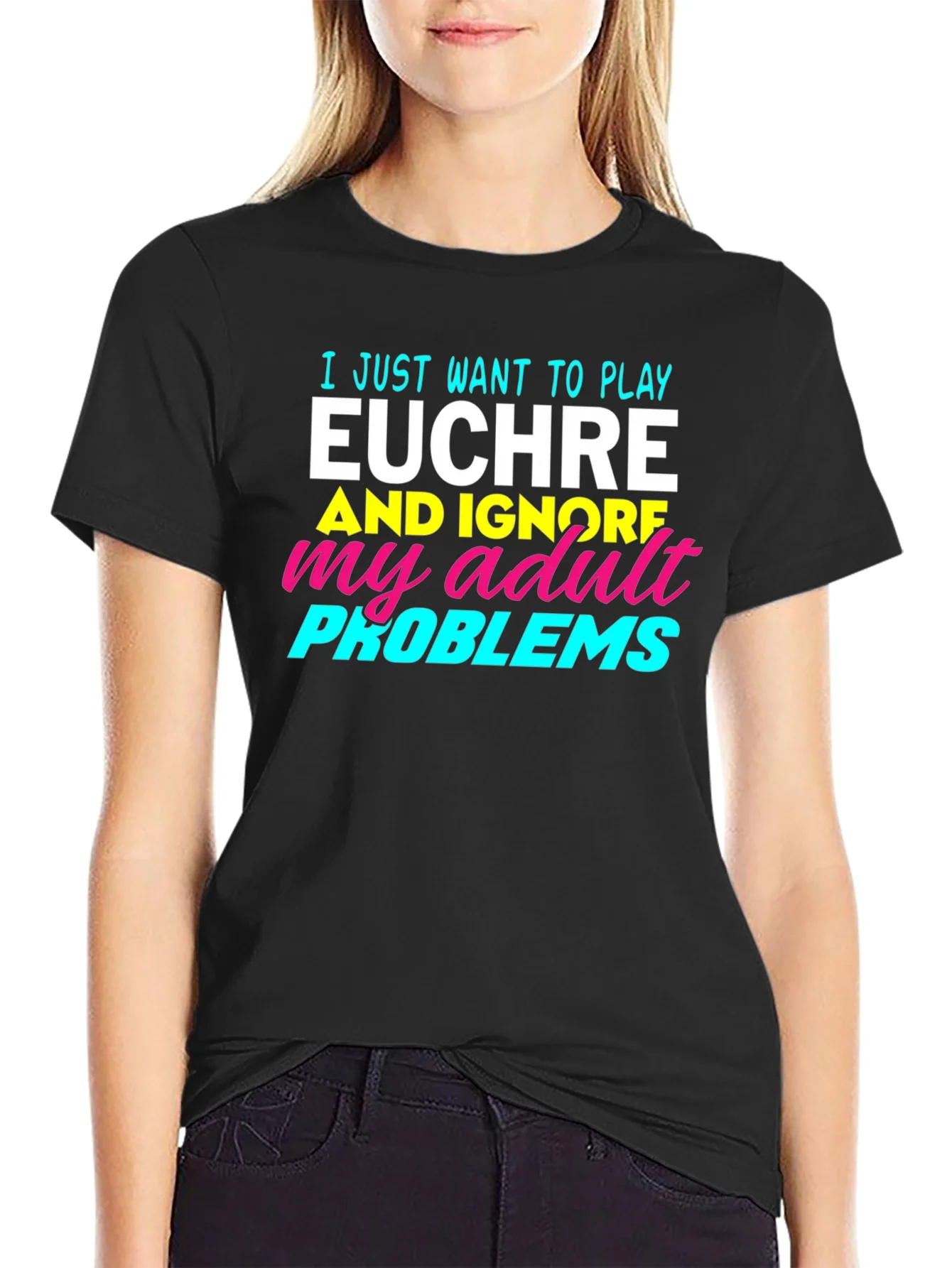 Euchre Player T-Shirt - Adult Problems Humor Tee