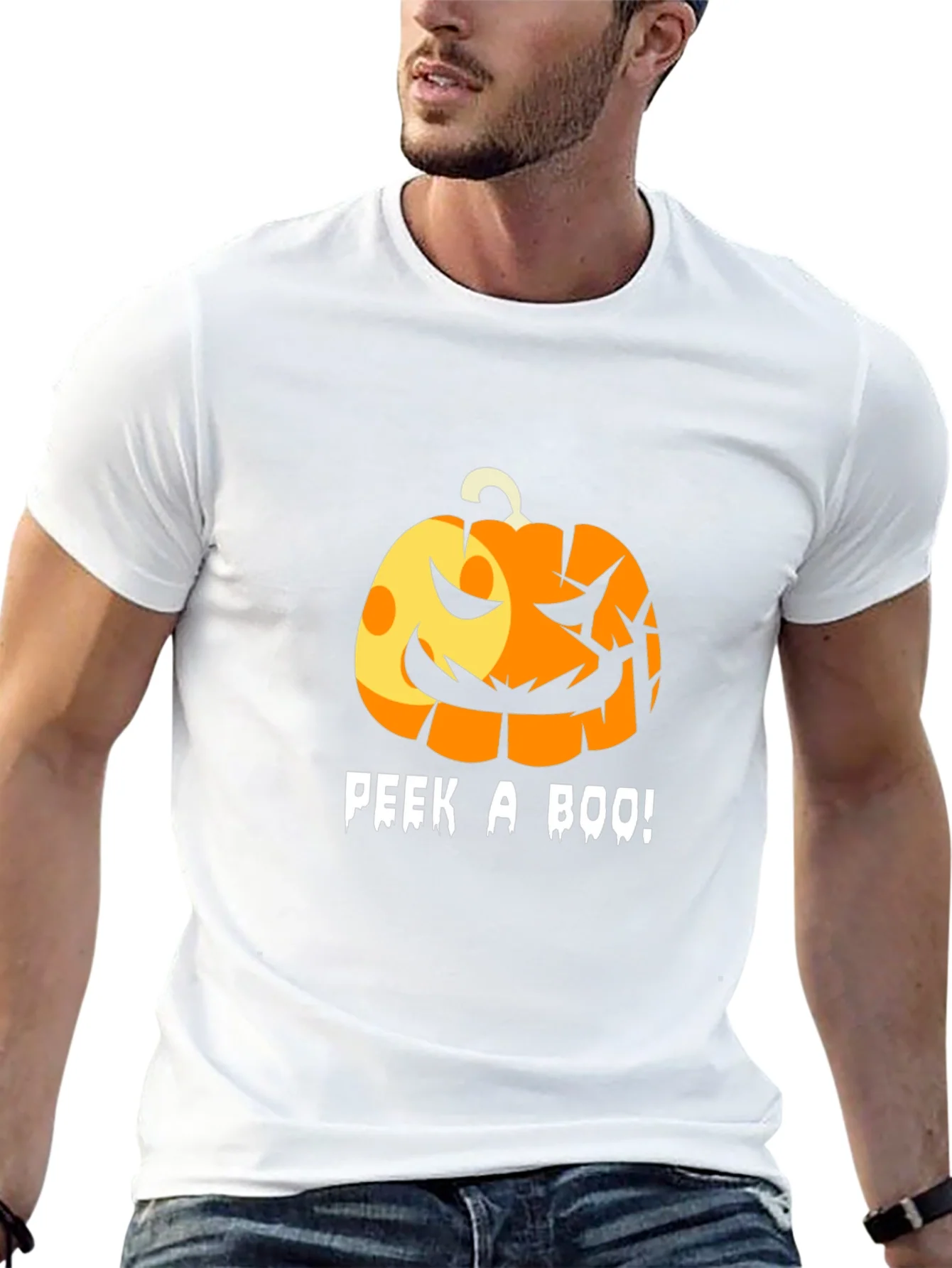 Halloween Pumpkin Peek-a-Boo T-Shirt