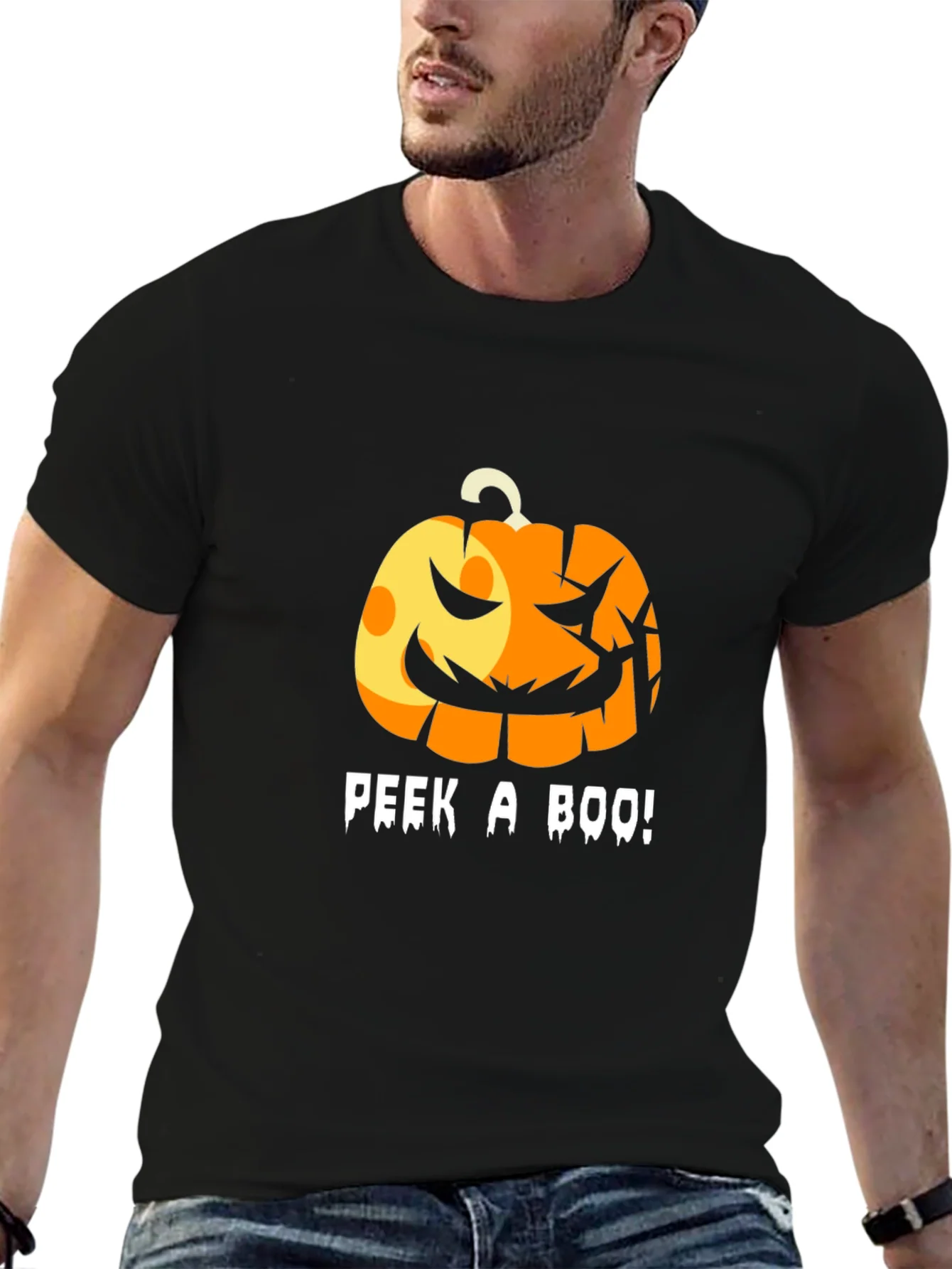 Halloween Pumpkin Peek-a-Boo T-Shirt