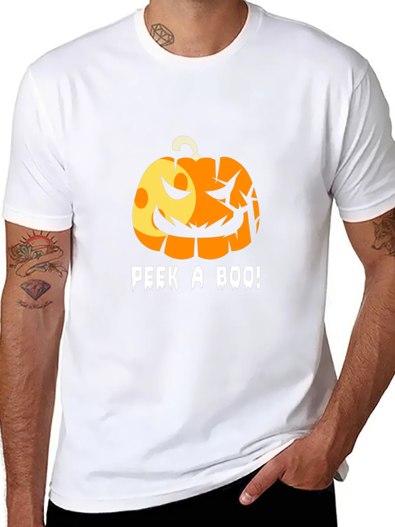 Halloween Pumpkin Peek-a-Boo T-Shirt
