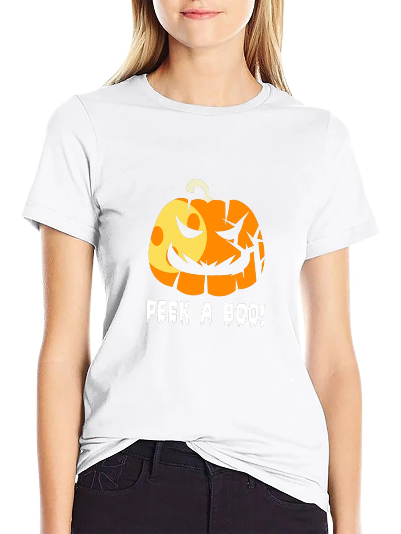 Halloween Pumpkin Peek-a-Boo T-Shirt