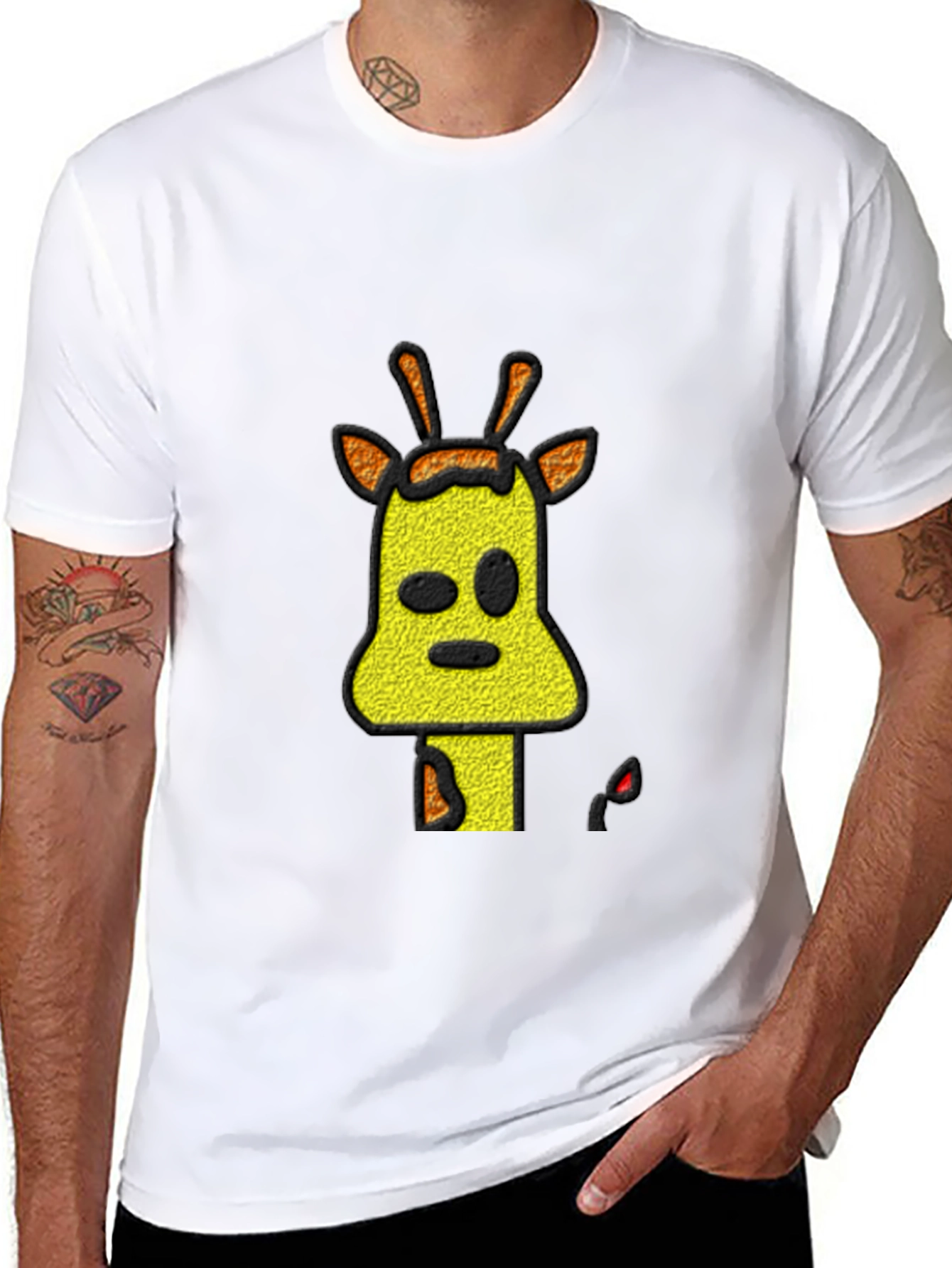 Cartoon Giraffe T-Shirt - Unique Graphic Tee