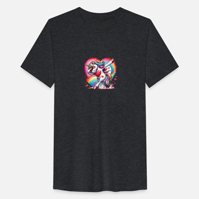 Valentine's Dabbing Unicorn - Magical Rainbow Love