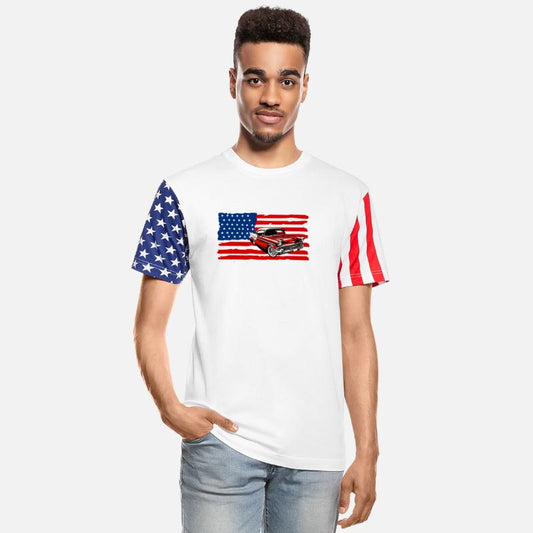 Vintage car Soldiers US Flag