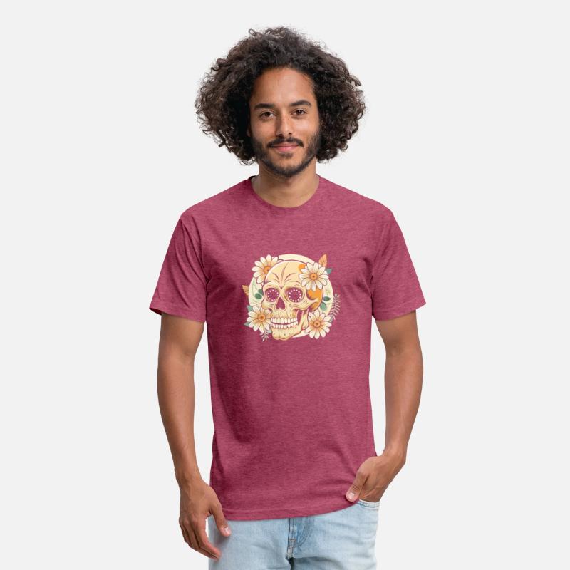 Vintage Retro Halloween Sugar Skull with floral
