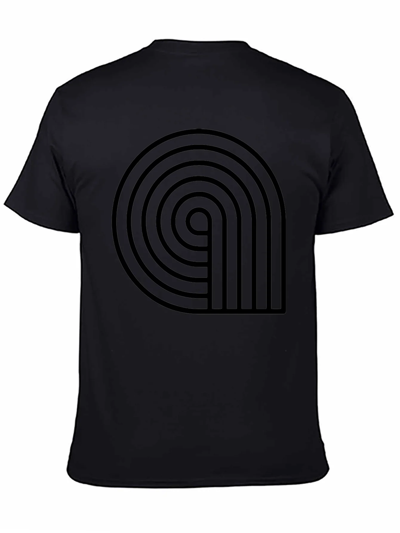 Retro Black Graphic Tee - Stylish Geometric Design