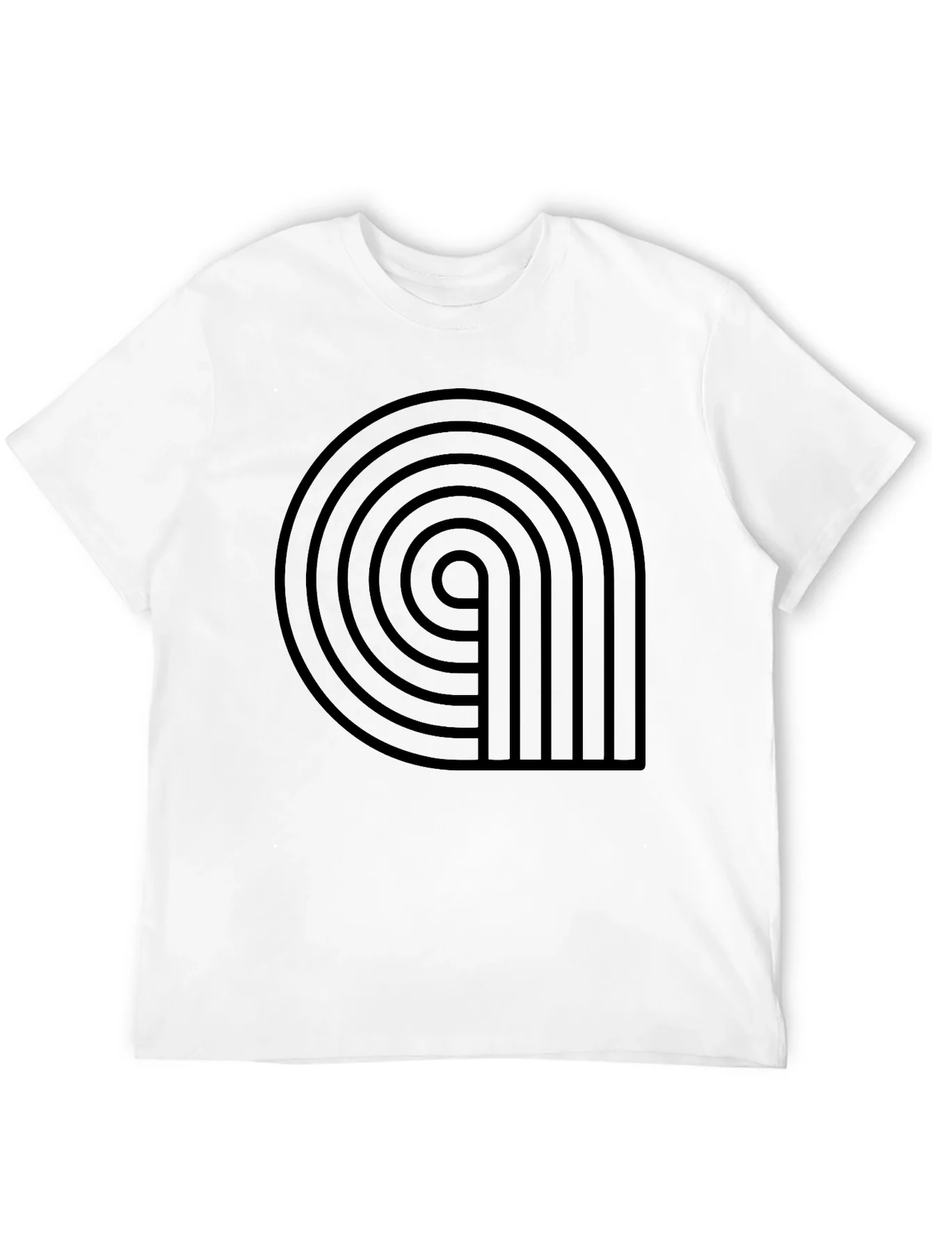 Retro Black Graphic Tee - Stylish Geometric Design