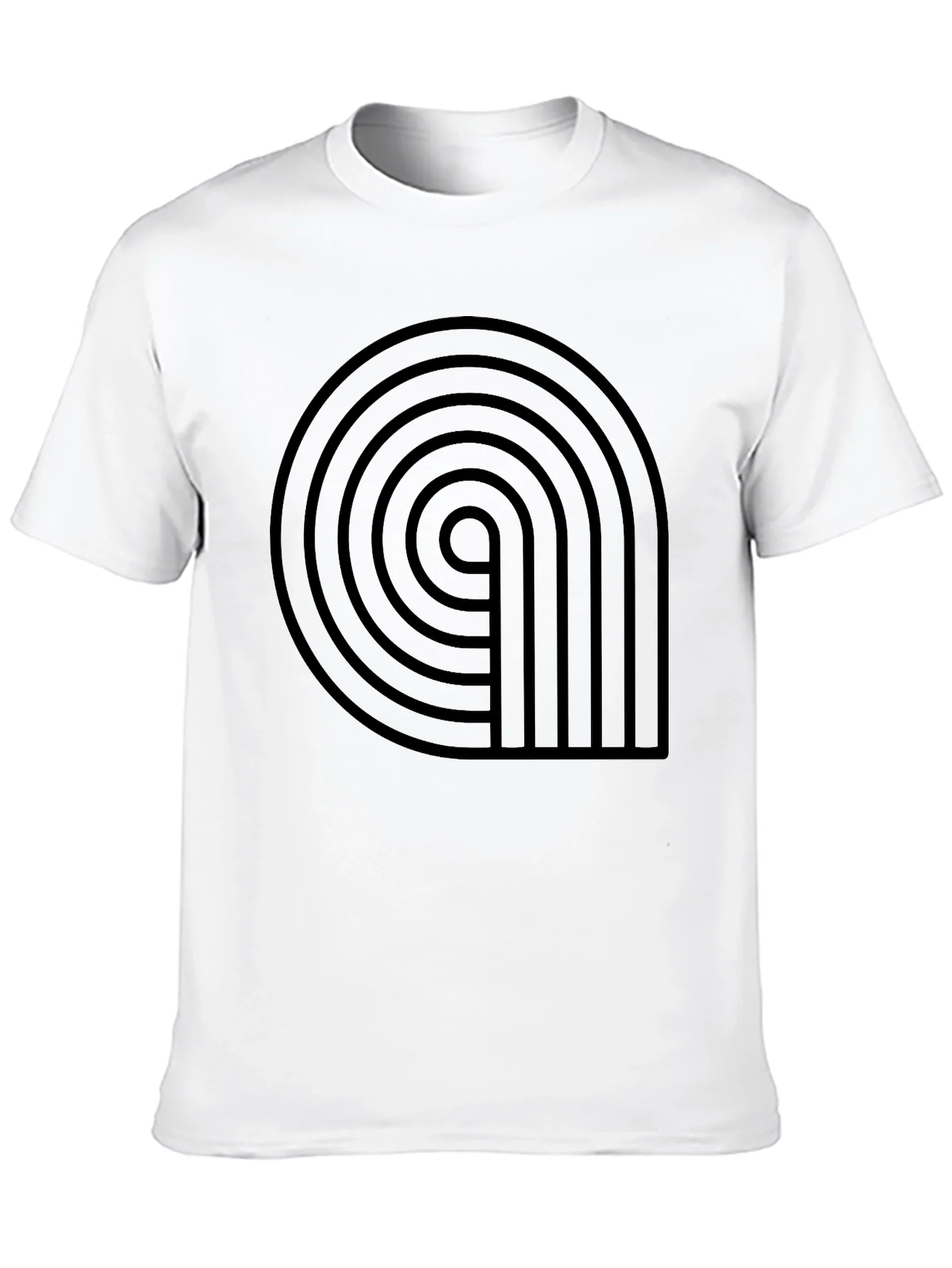 Retro Black Graphic Tee - Stylish Geometric Design