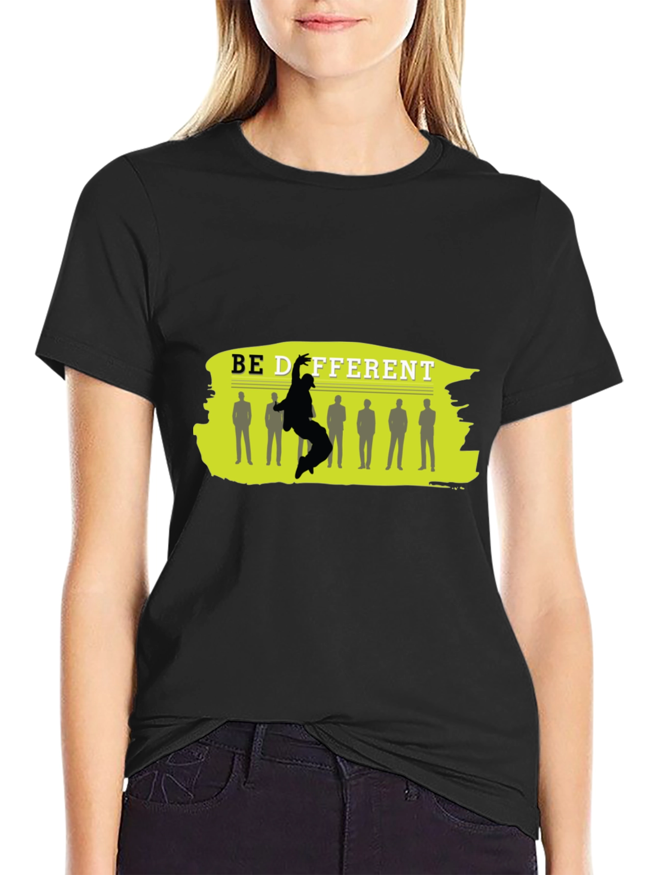 Be Different Black Graphic T-Shirt