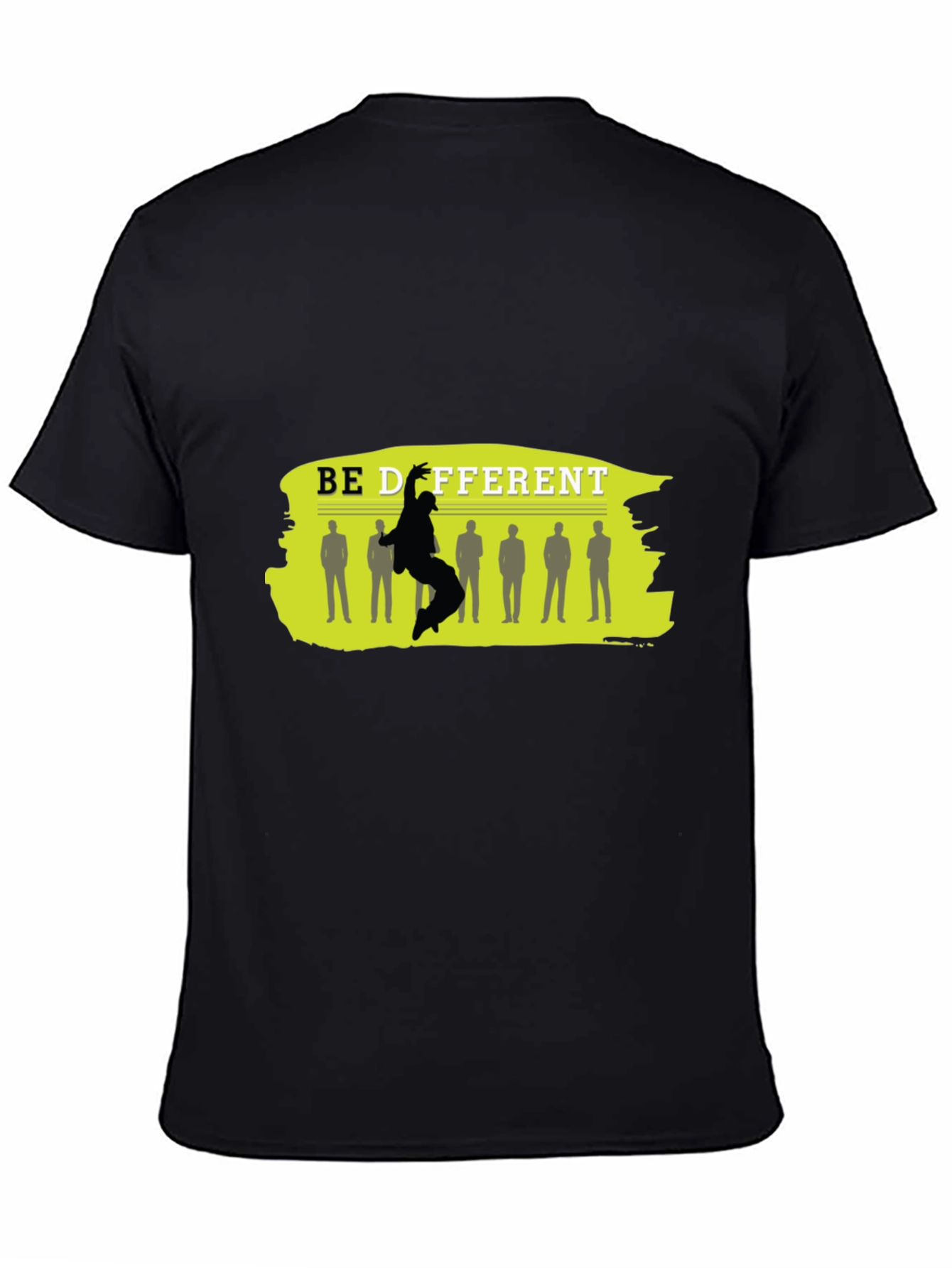 Be Different Black Graphic T-Shirt
