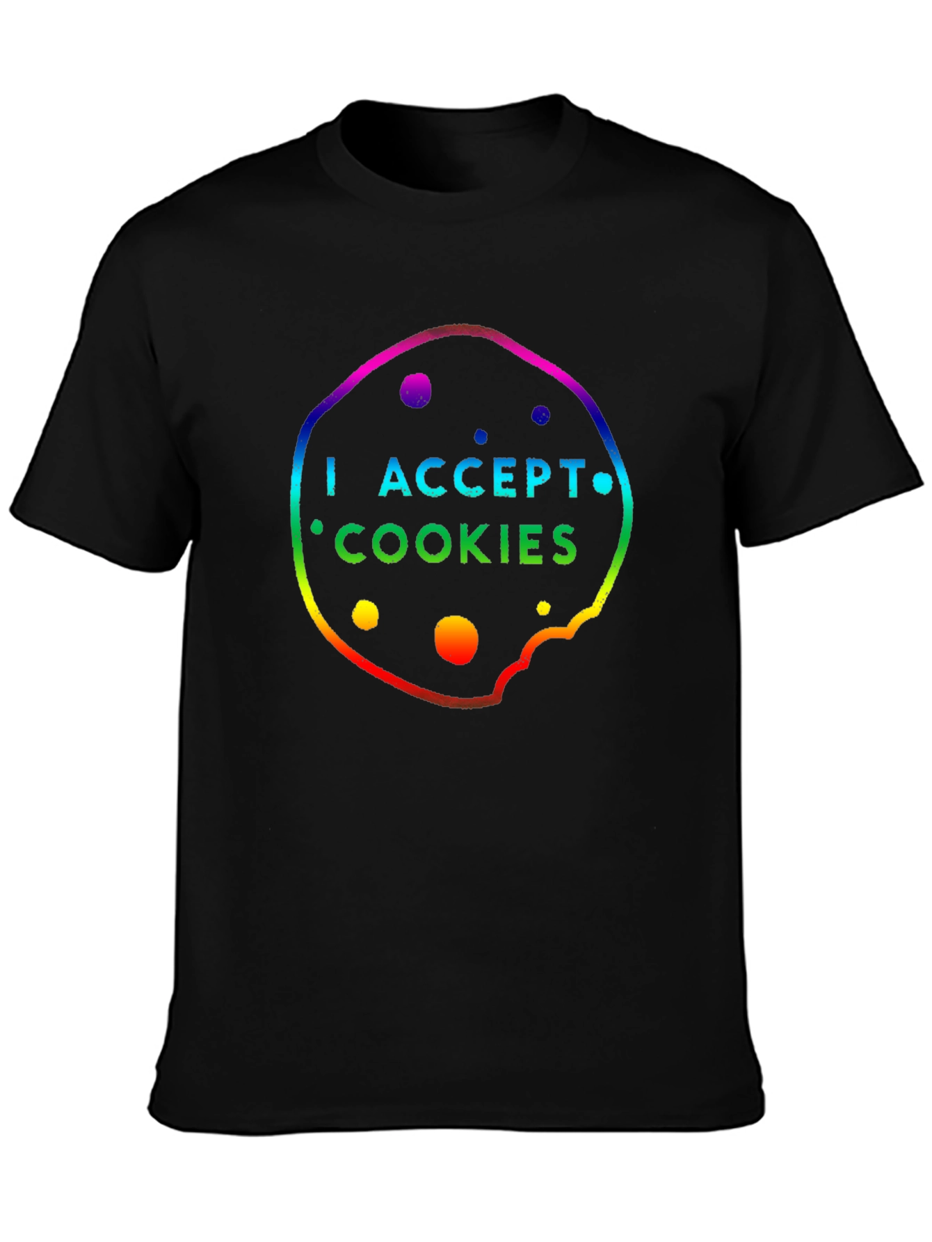 I Accept Cookies Rainbow T-Shirt Novelty Tech Geek Shirt