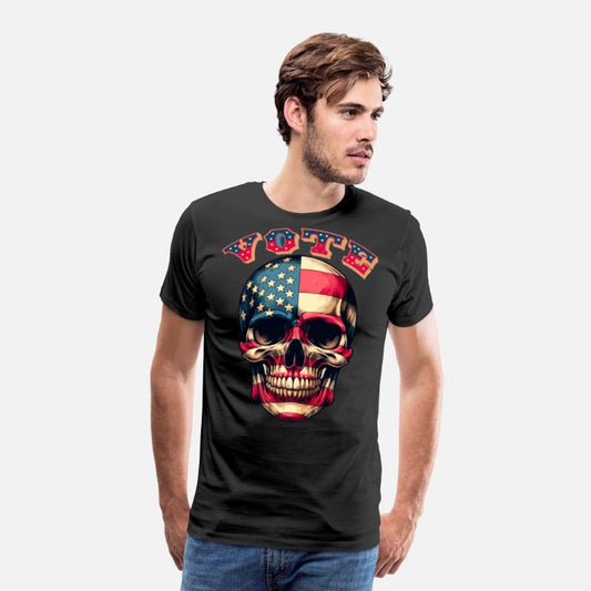 Vote Red, White and Blue Skull design