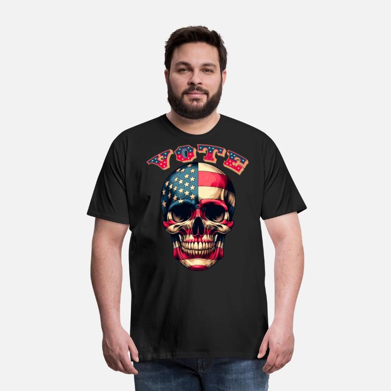 Vote Red, White and Blue Skull design