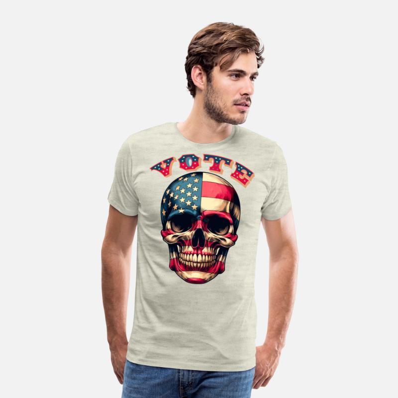 Vote Red, White and Blue Skull design
