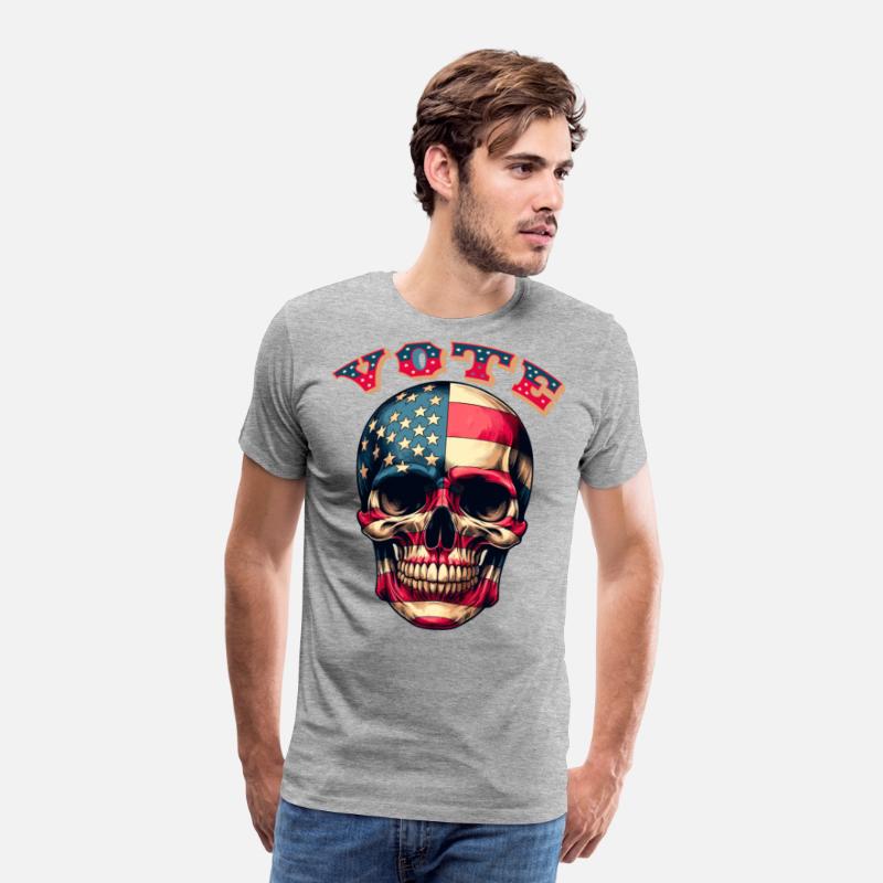 Vote Red, White and Blue Skull design