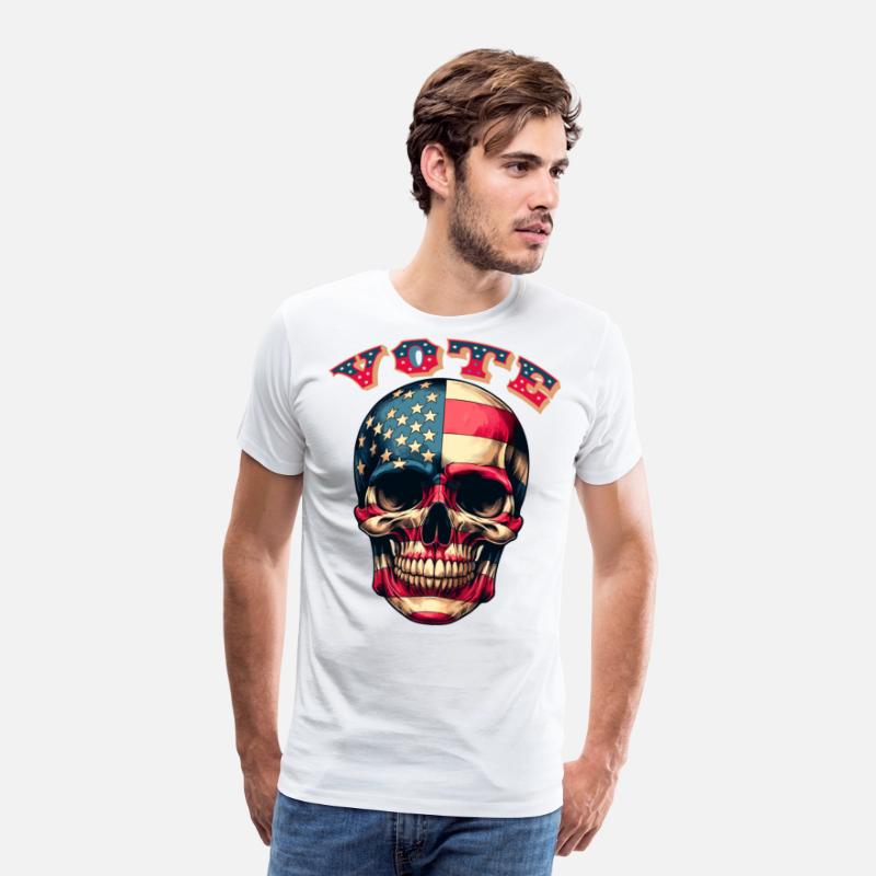 Vote Red, White and Blue Skull design