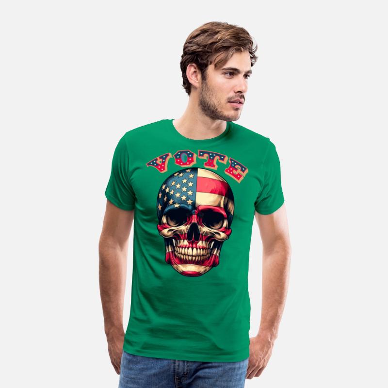 Vote Red, White and Blue Skull design