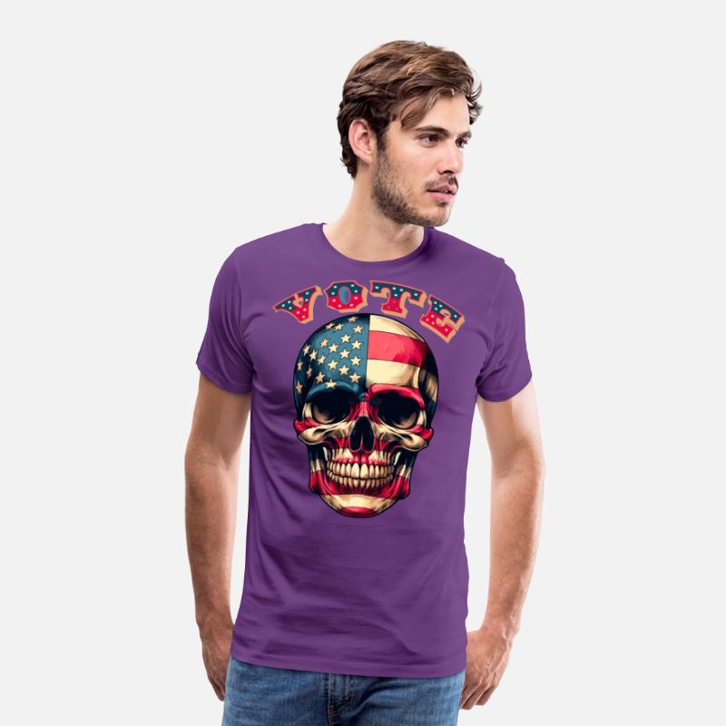 Vote Red, White and Blue Skull design