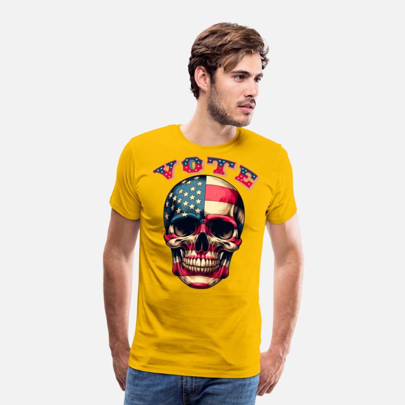 Vote Red, White and Blue Skull design
